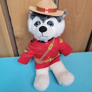 RCMP Royal Canadian Mounted Police Husky Dog Plush With Tush Tags